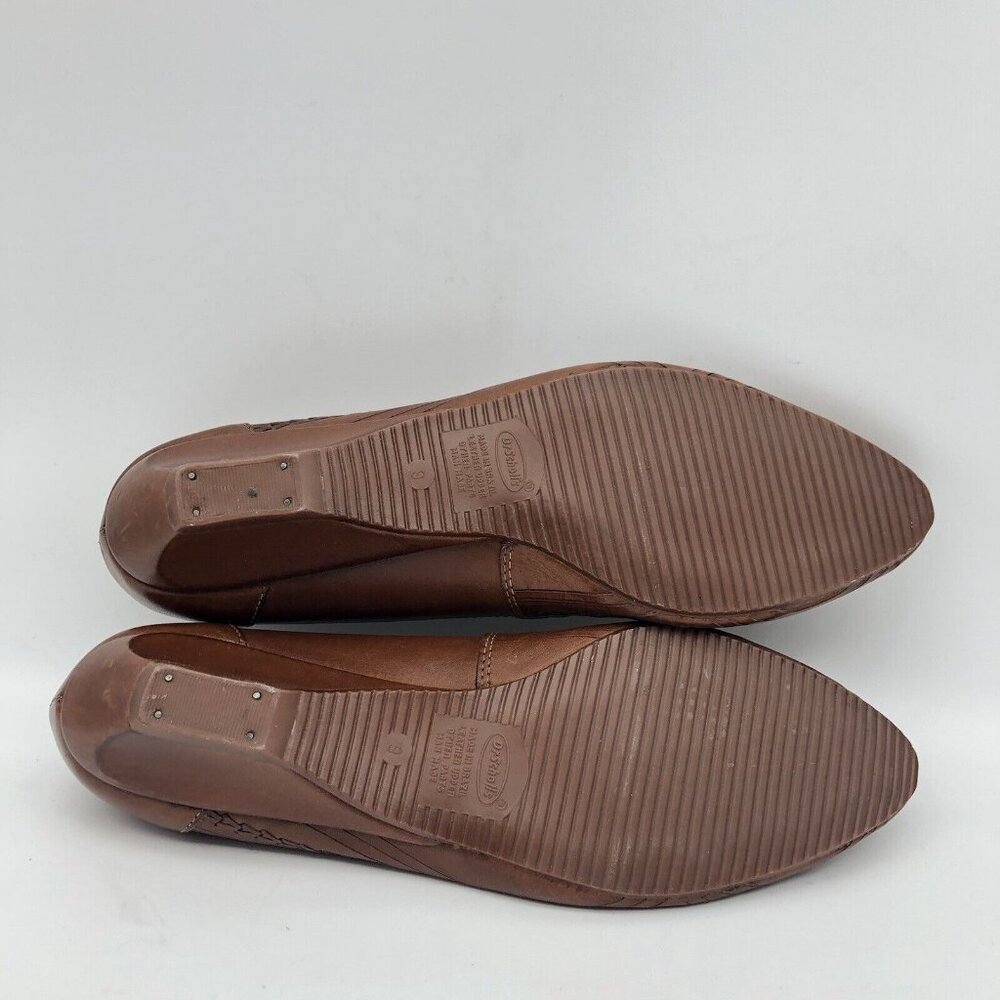 Dr Scholls brown leather embroidered slip on pumps kitten heel sz 9 - Picture 9 of 11